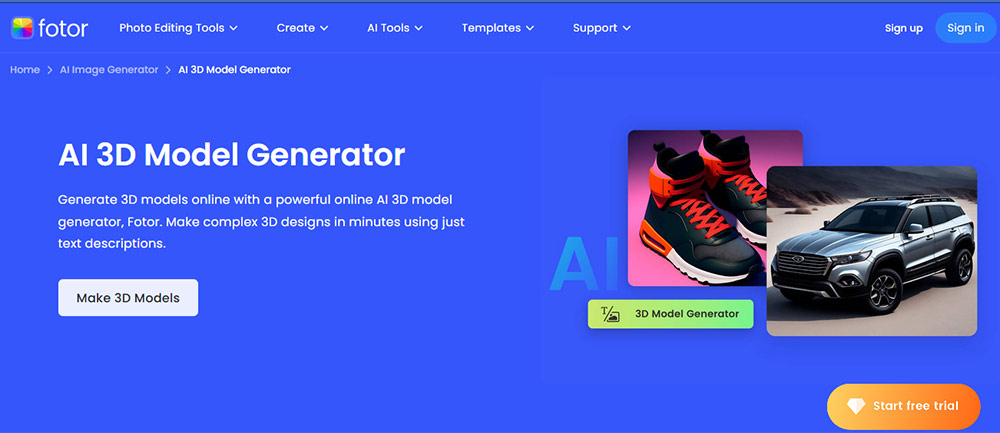 fotor - AI 3D model Generator